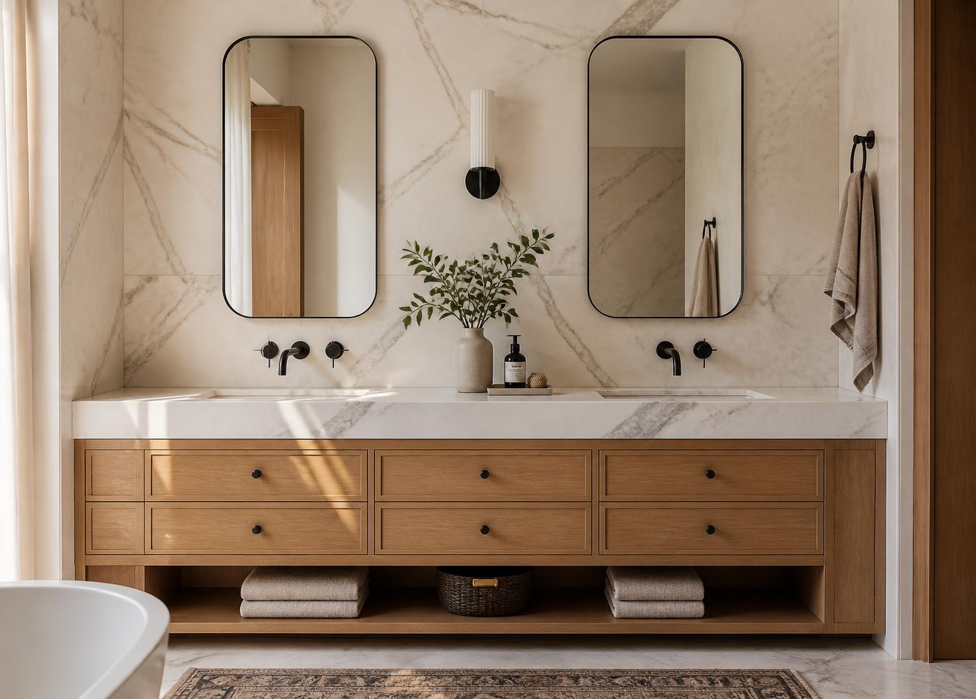 Marble double vanity